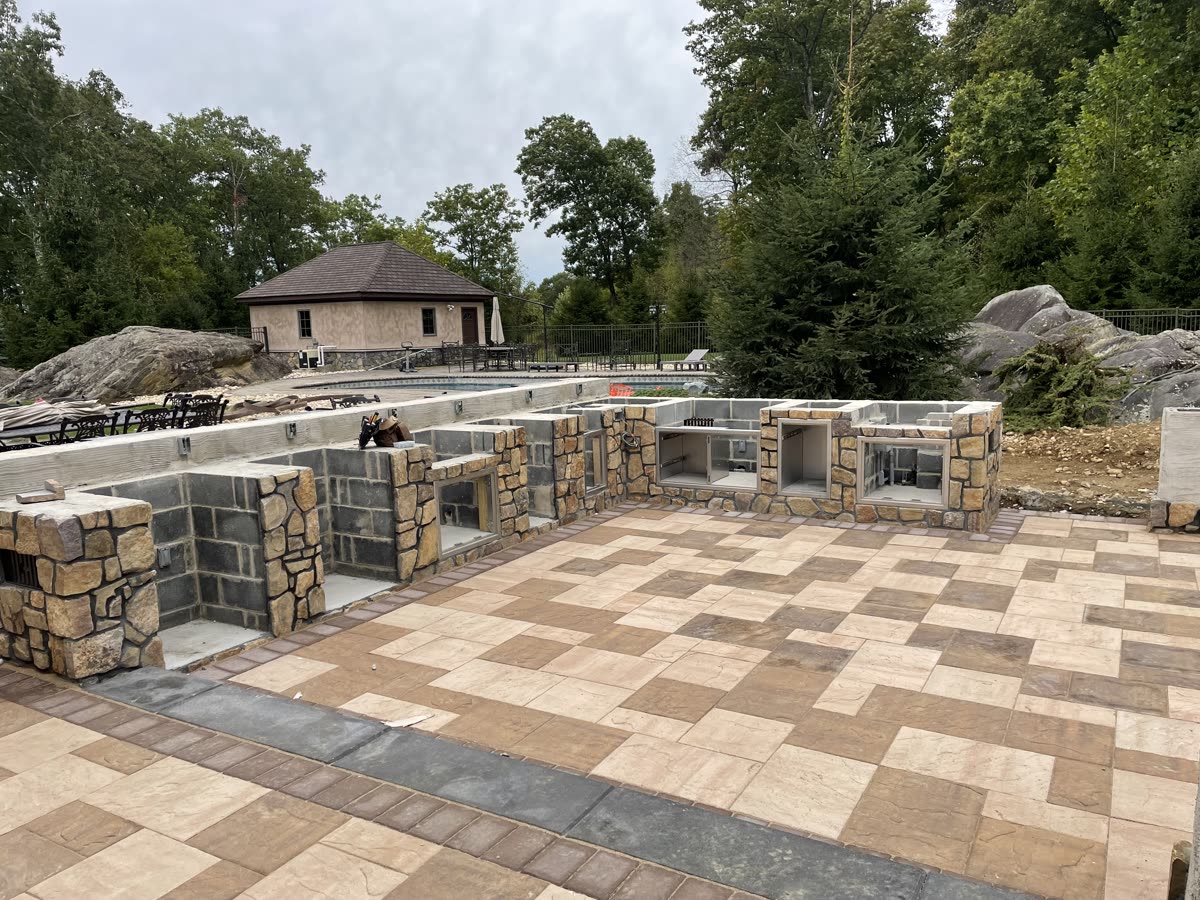 Electrical rough-in for outdoor kitchen and pool area at high-value home